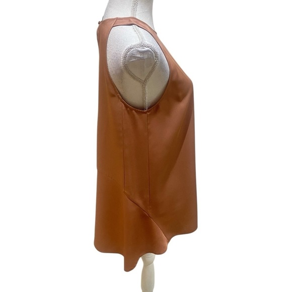 Theory 100% silk terracotta long key hole back tank top high low hem size medium - Picture 6 of 10